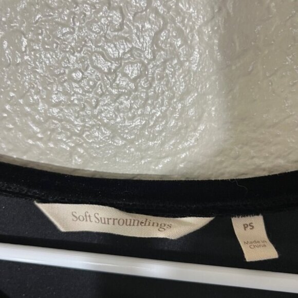 Soft Surroundings Dress Womens Petite Small PS Velvet Maxi Black Long Sleeve - Picture 3 of 4